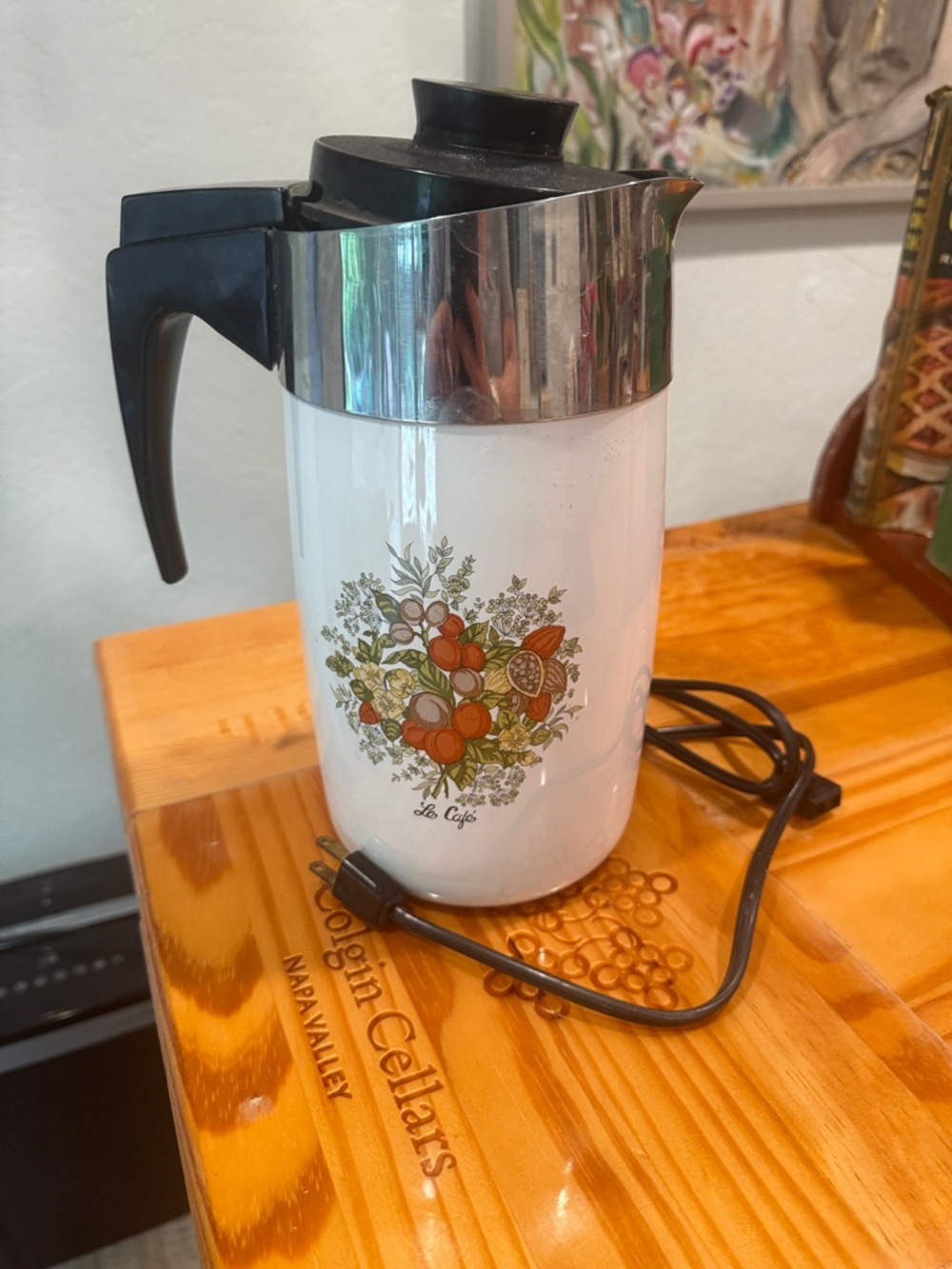 CorningWare Spice of Life Le Cafe Percolator Coffee Pot Untested Display 10 cup